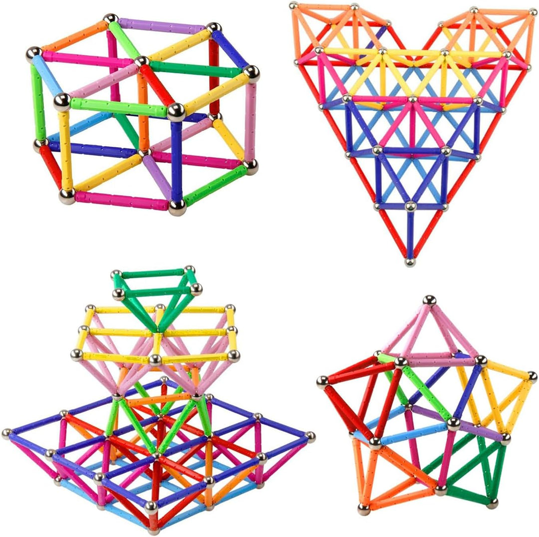 Funifinds 220 Stück Magnetische Stöcke Blöcke, Magnet Bildungsspielzeug Sticks Magnetische Bausteine