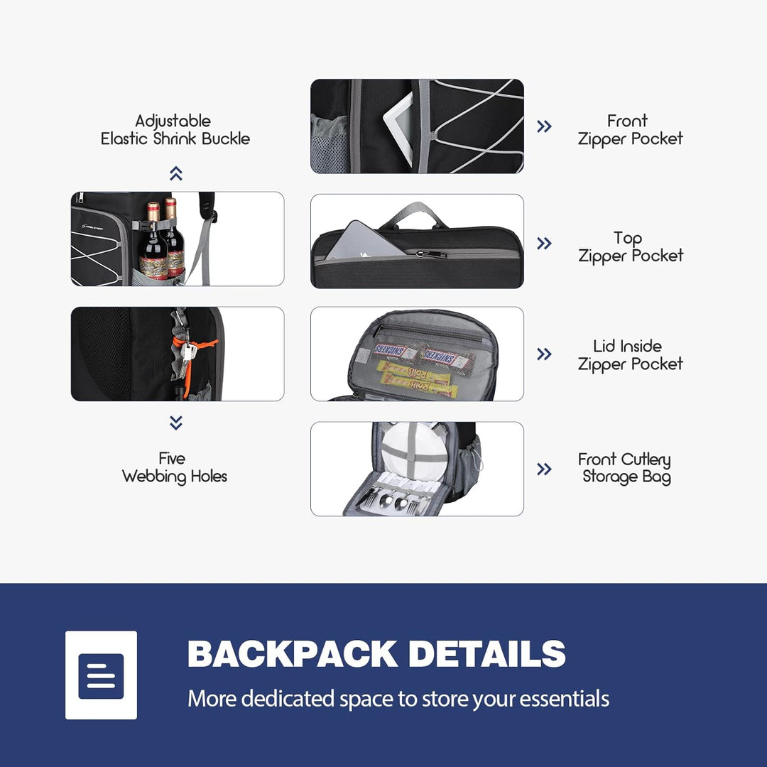 Maelstrom Kühlrucksack 35/50 Dosen, Isolierter Cooler Rucksack Auslaufsicher, Grosse Kühltasche Ruck