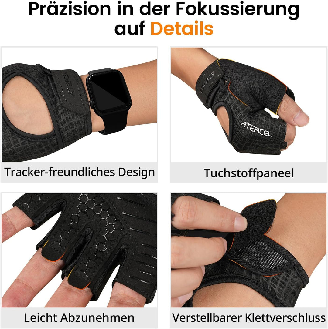 ATERCEL Fitness Handschuhe Herren Damen mit Vollhandpolsterung Trainingshandschuhe, Sporthandschuhe