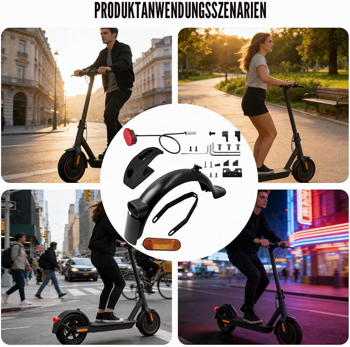 Premium Schutzblech Set für E-Scooter, Schutzbleche Kompatibel mit Xiaomi M365, 1S, Pro, Pro 2, Mi3,