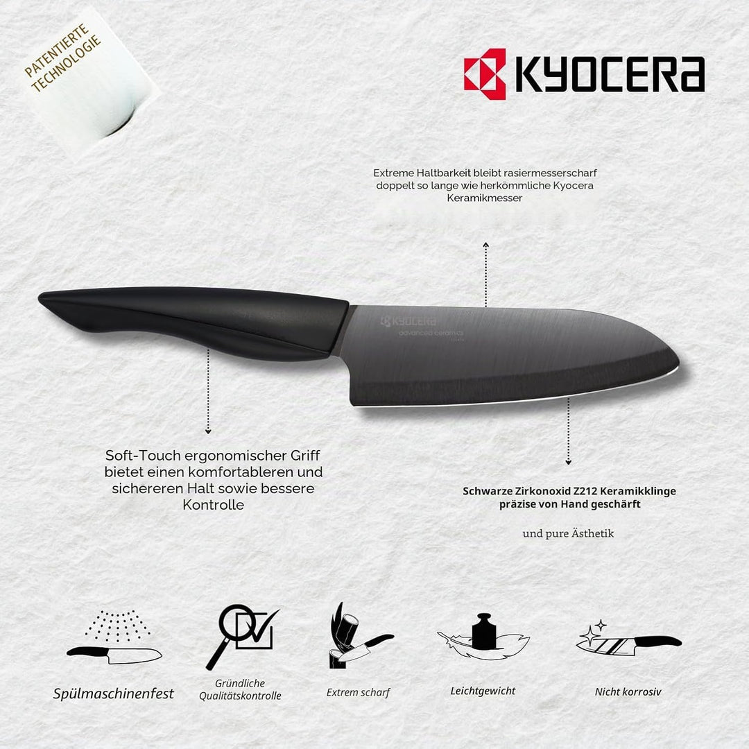Kyocera ZK-140BK-BK ZK-140 BK EU Küchenmesser, Keramik, schwarz 14 cm