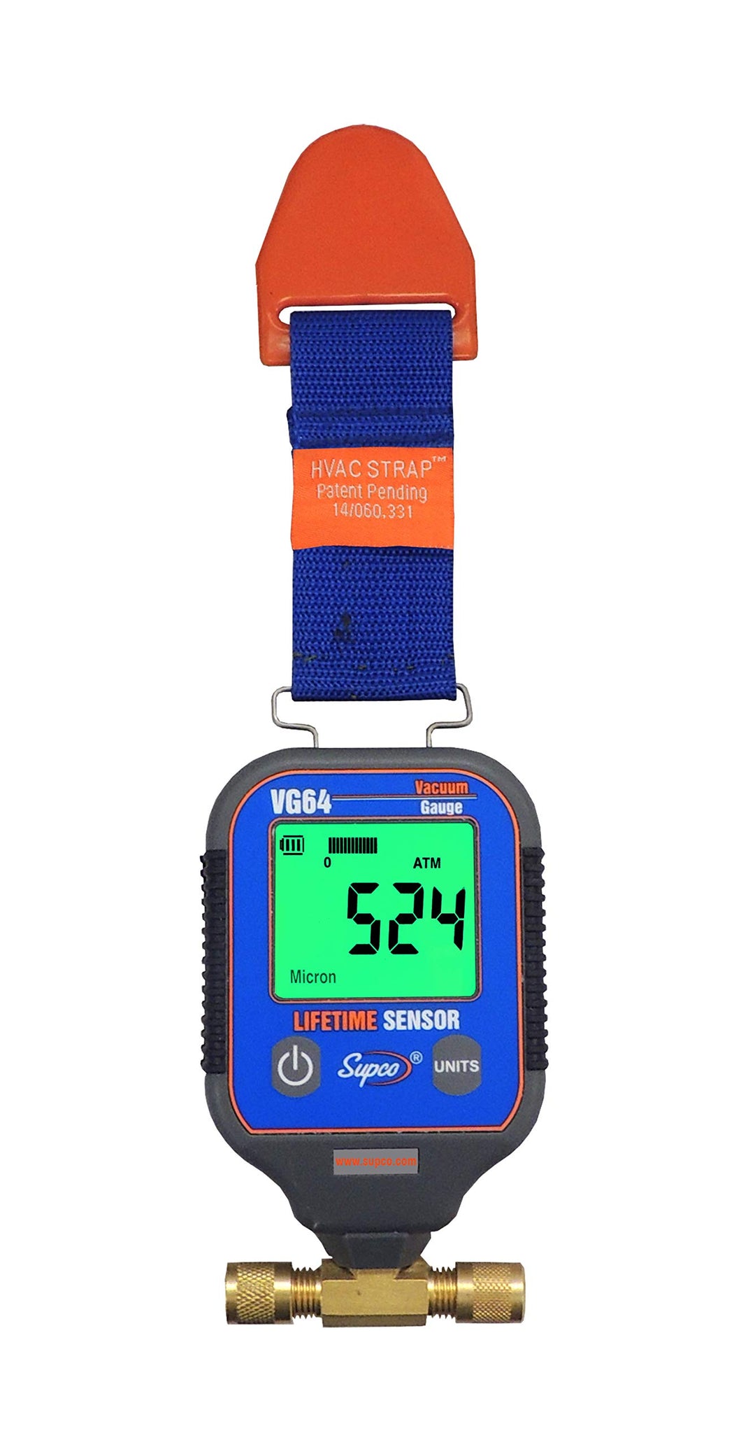 Supco VG64 Vakuum, DIGITAL DISPLAY, 0–12000 Micron Serie, 10% Genauigkeit, 1/10,2 cm männlich Flare