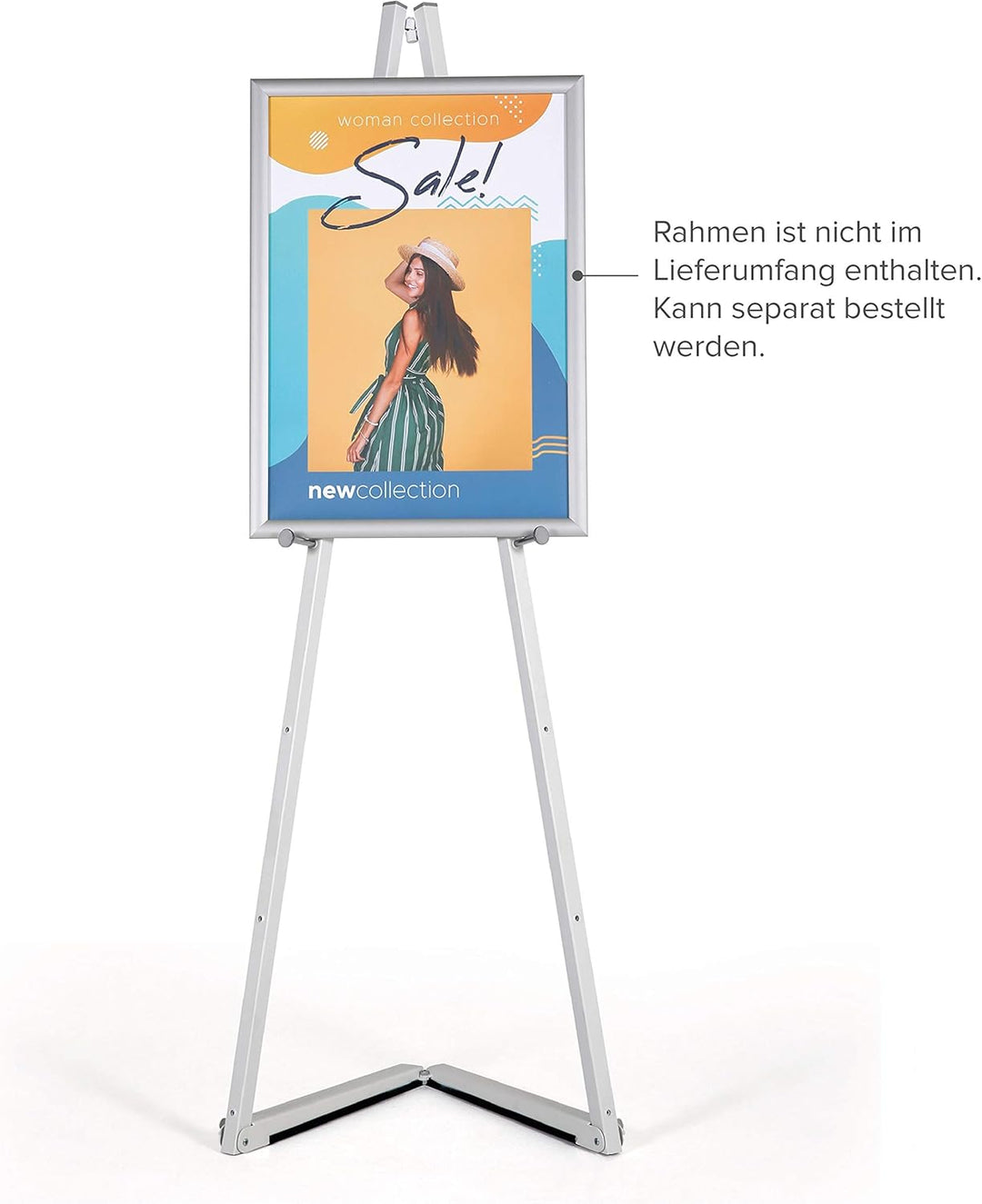 DISPLAY SALES Alu-Staffelei in Weiss für Rahmen bis 120 cm | Künstler-Malständer für Leinwand und At