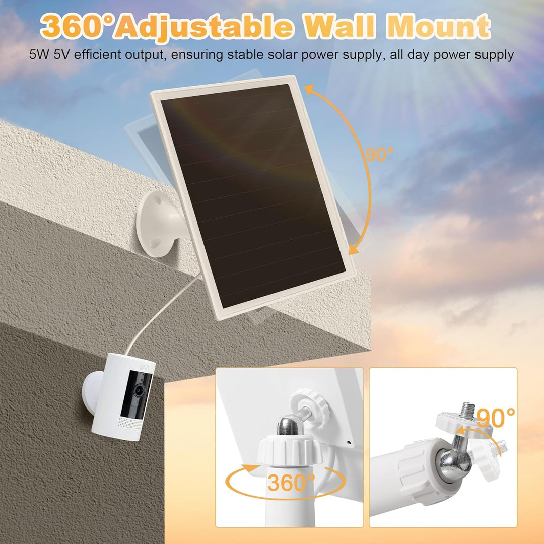 Solarpanel-Ladegerät für Ringkamera, kompatibel mit Ring Stick Up Cam Akku, Ring Spotlight Cam Akku,