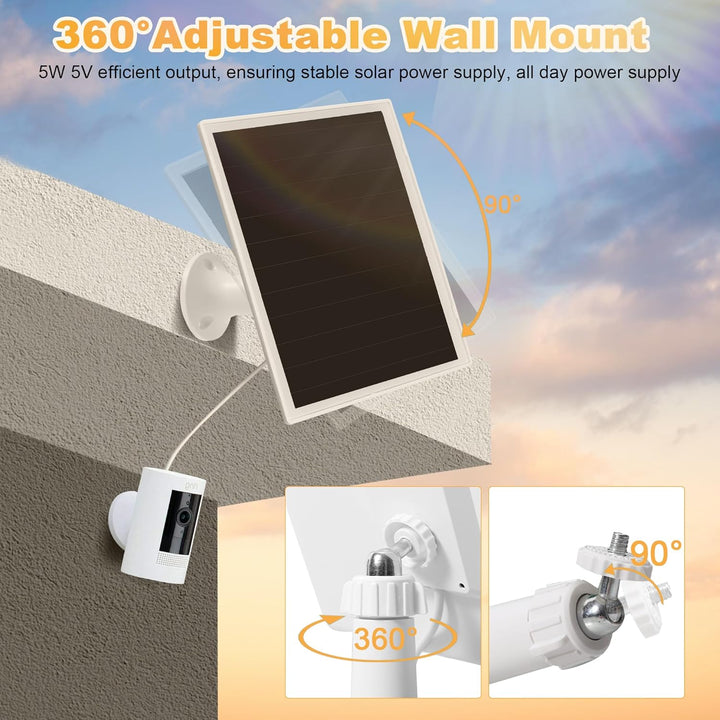 Solarpanel-Ladegerät für Ringkamera, kompatibel mit Ring Stick Up Cam Akku, Ring Spotlight Cam Akku,