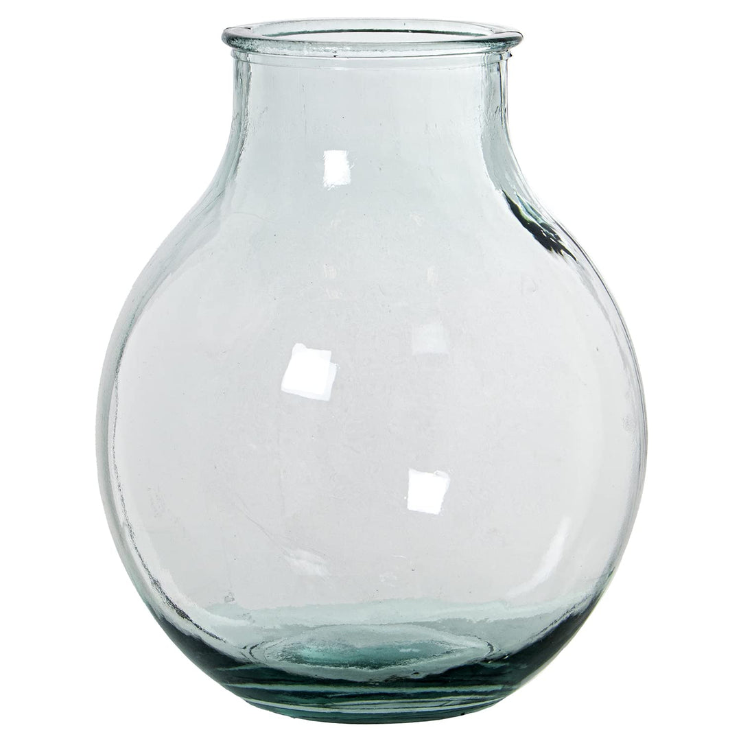 JARRÓN VIDRIO RECICLADO 12L TRANSPARENTE °29X36CM