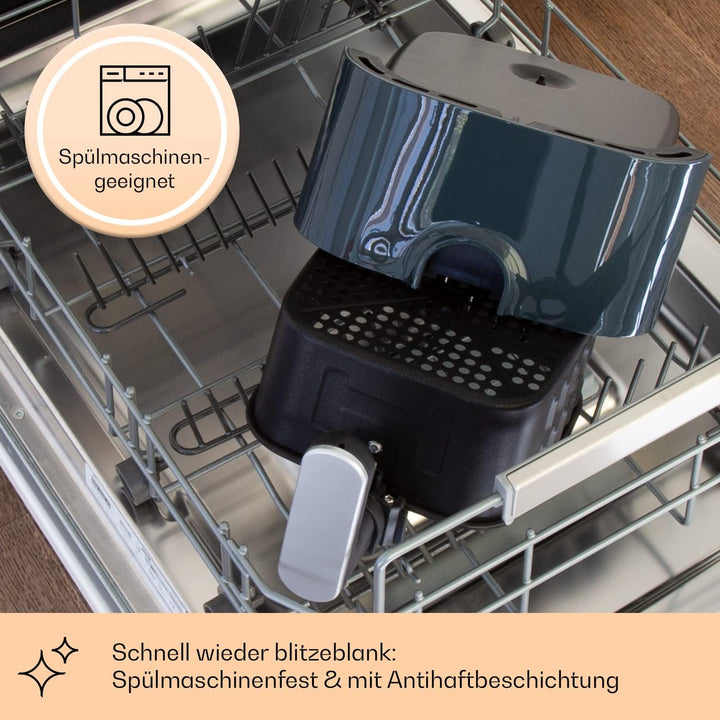 Klarstein Heissluftfriteuse, Air Fryer zum Frittieren, Friteuse mit Touch-Bedienfeld, Timer, Einstel
