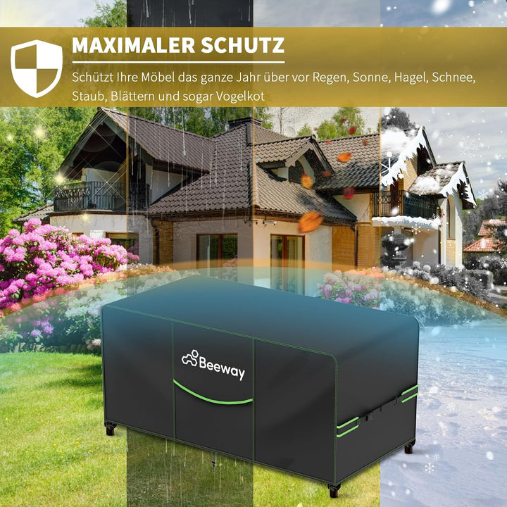 BEEWAY Gartenmöbel Abdeckung Wasserdicht V2.0 120x90x73cm, Schutzhülle Abdeckplane für Gartentische