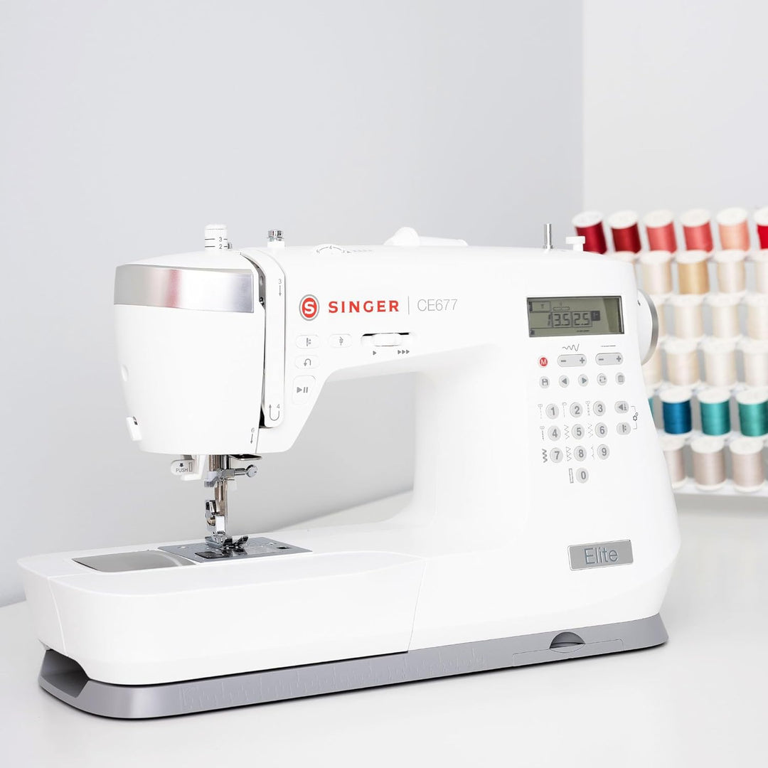 Singer Elite CE677 Computergesteuerte Touch-Tasten-Nähmaschine mit 200 integrierten Stichen und inte