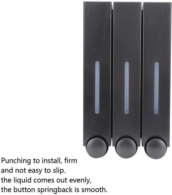 3 Seifenspender, Manueller Seifenspender Wandbefestigung, 3 x 420ml Shampoo Duschgel Conditioner Spe