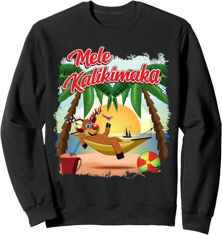 Christmas In July Hawaiian Kids Mele Kalikimaka Reindeer Boy Sweatshirt