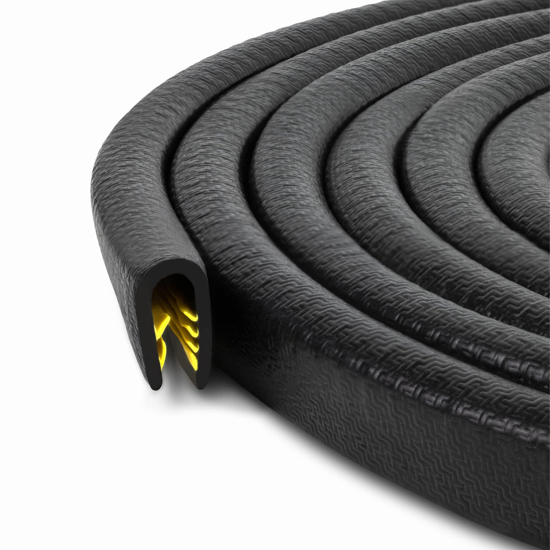 U-Profil, Kantenschutz, schwarz, griffig, 1,7 cm x 0,1-0,45 cm (U-Höhe x U-Breite) 7.5 Meter, 7.5 Me