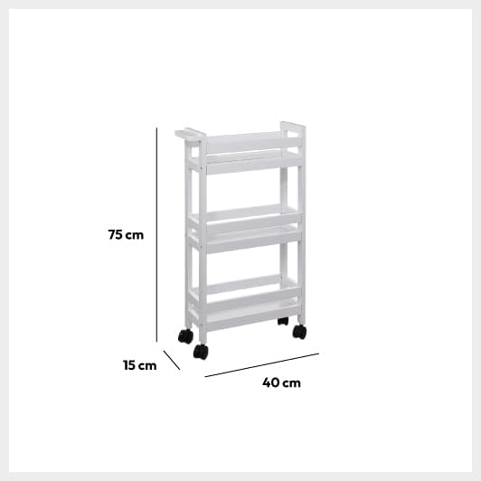 5 five simply smart H Komfort XL Servierwagen Rollwagen 3niv Baumwolle Weiss cm Mehrfarbig, cm Mehrf