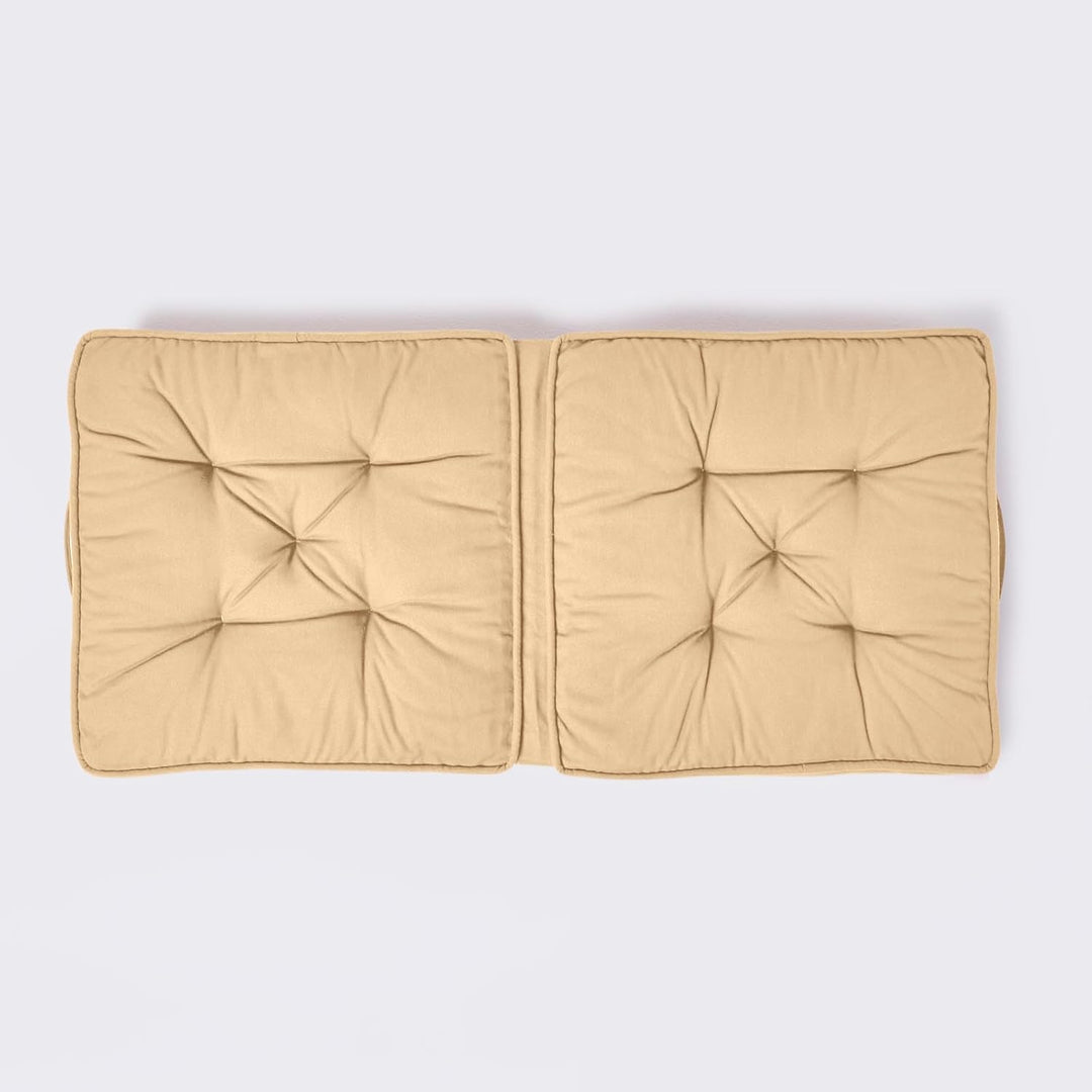 Homescapes Faltbares Reisekissen 50x50 cm beige, Auto-Sitzkissen mit Rückenlehne, Klappsitzkissen fü