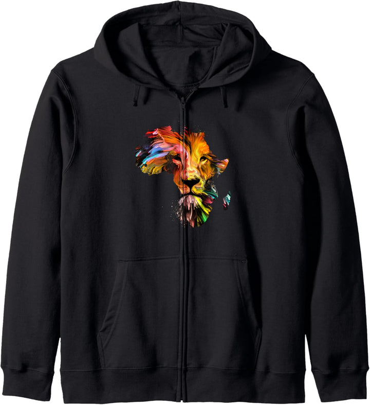 Afrika Loewe Silhouette | Safari Kleidung Africa Afrika Löwe Kapuzenjacke
