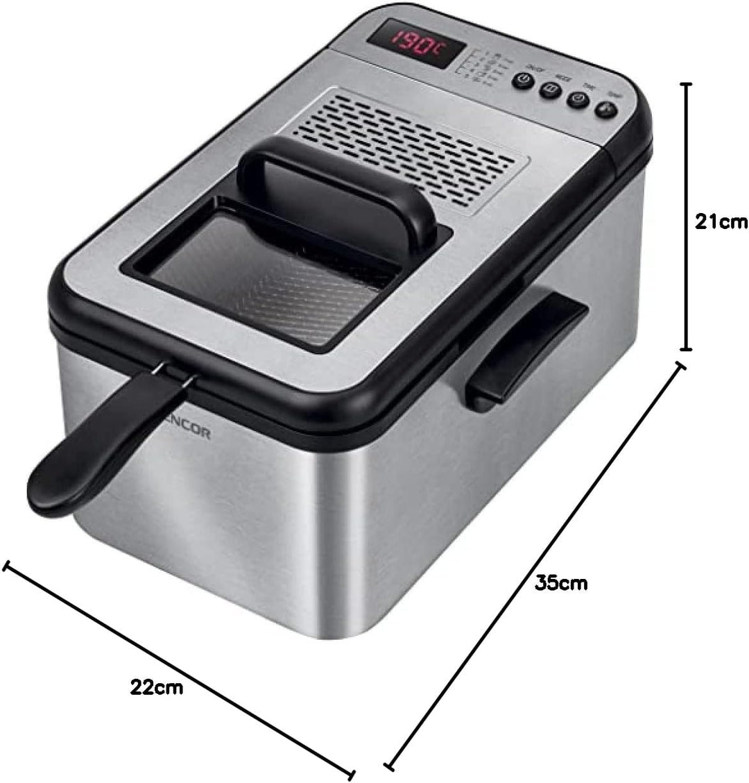 Fritteuse mit digitaler Kontrolle, 2200 W, Schwarz/Edelstahl
