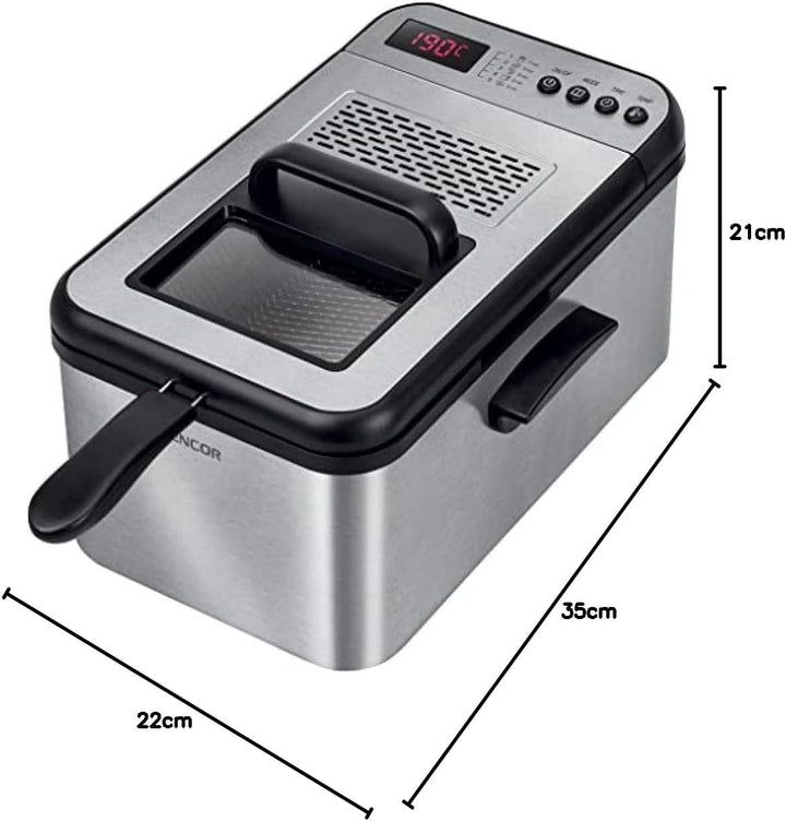 Fritteuse mit digitaler Kontrolle, 2200 W, Schwarz/Edelstahl