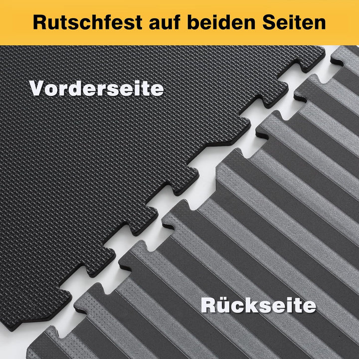 BodenMax Bodenschutzmatte Puzzle RUTSCHFEST OBEN + UNTEN [+100% mehr Schutz] | Sportmatten Unterlegm