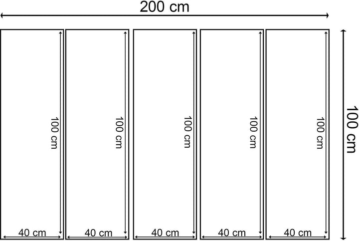 Feeby. Leinwandbild - 5 Teile - Bilder, Wand Bild, Wandbilder, Kunstdruck XXL, 5-Teilig, Typ C, 200x