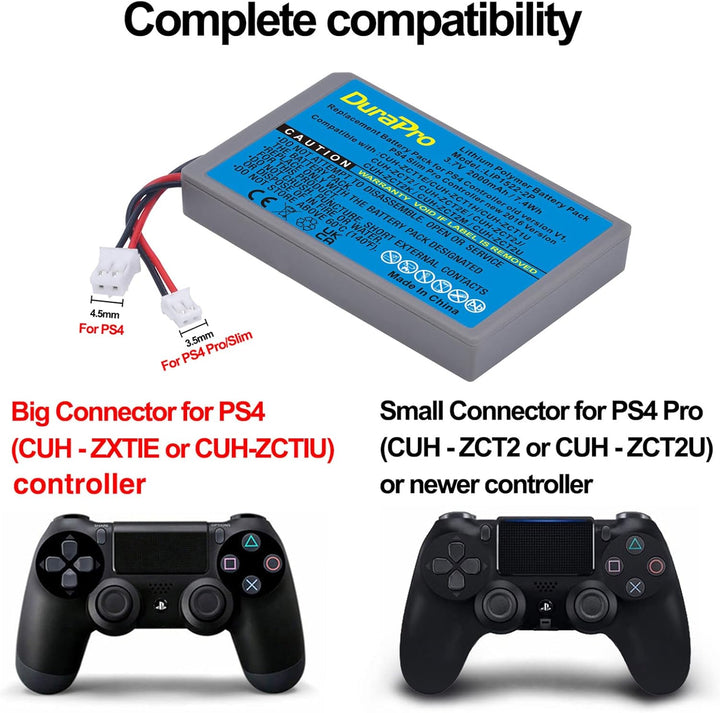 DuraPro 2X 2000mAh Battery Akku kompatibel mit Sony PS4 Slim / PS4 Pro PS4 LIP1522 KCR1410 Dualshock