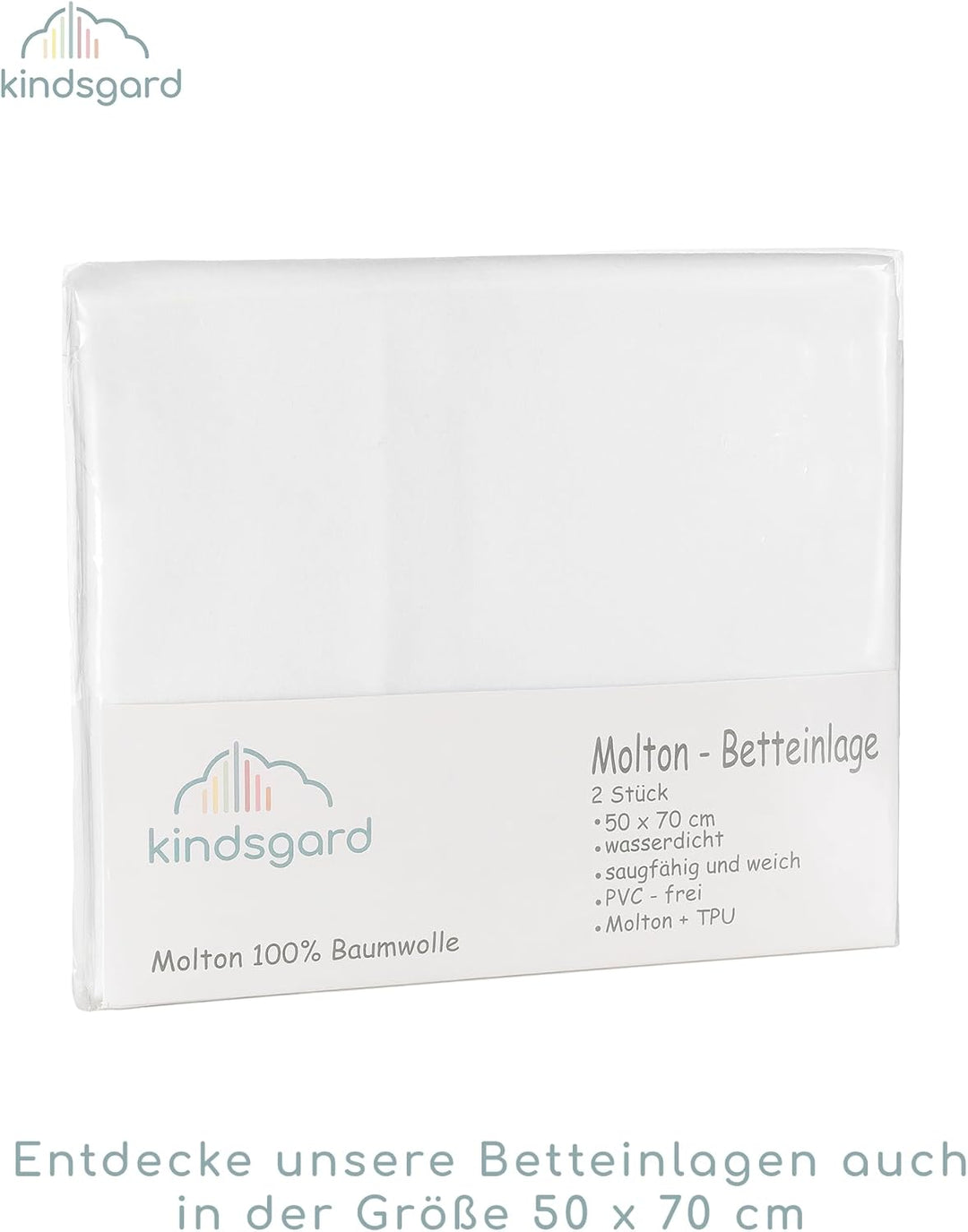 kindsgard Baby Betteinlage/Matratzenschutz tistap - 2er Pack - 70 x 140 cm - 100% Baumwolle - Waschb