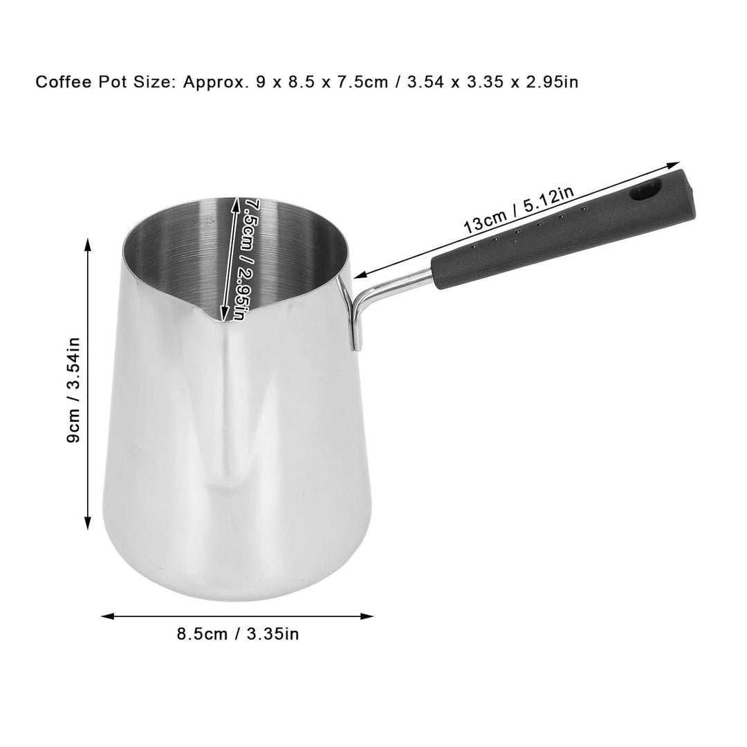 Mini-Butterwärmer aus Edelstahl und Heiztopf für Türkischen Kaffee mit Ausgiesser, Milchschmelztopf,