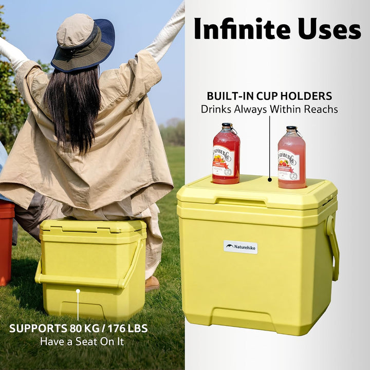 Naturehike Kühlbox 17 Liter/24 Liter/36 Liter Thermobox hochwertige PU Isolierbox 48 Std. Kühlleistu