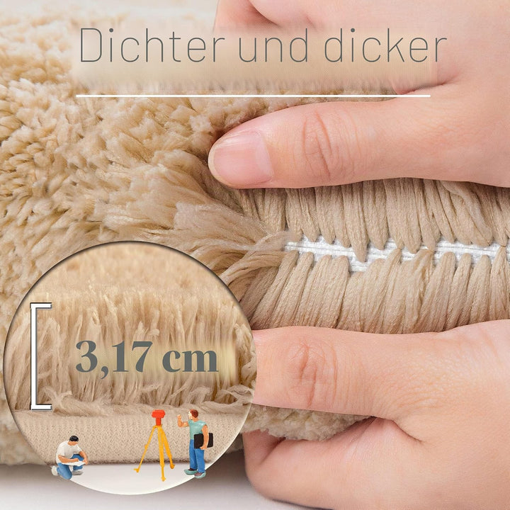 ROLIZOE WC Vorleger mit Ausschnitt Extrem Dicker WC Teppich rutschfest Klovorleger Hochsaugfähige St