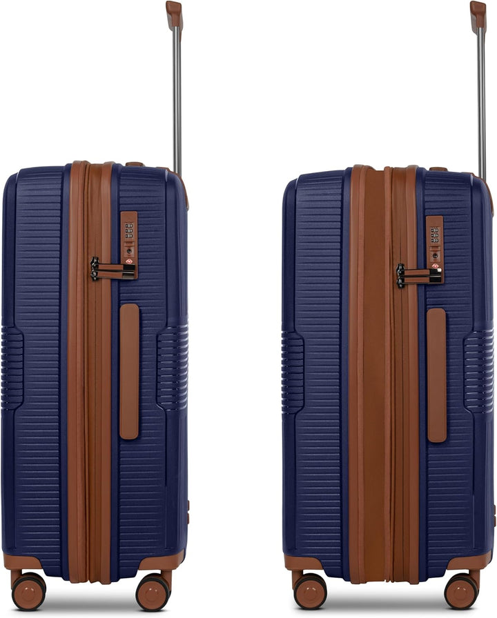 Eco Edition nachhaltiges Hartschalen Koffer-Set 3-teilig | Trolleys mit Dehnfalte erweiterbar um 6 c