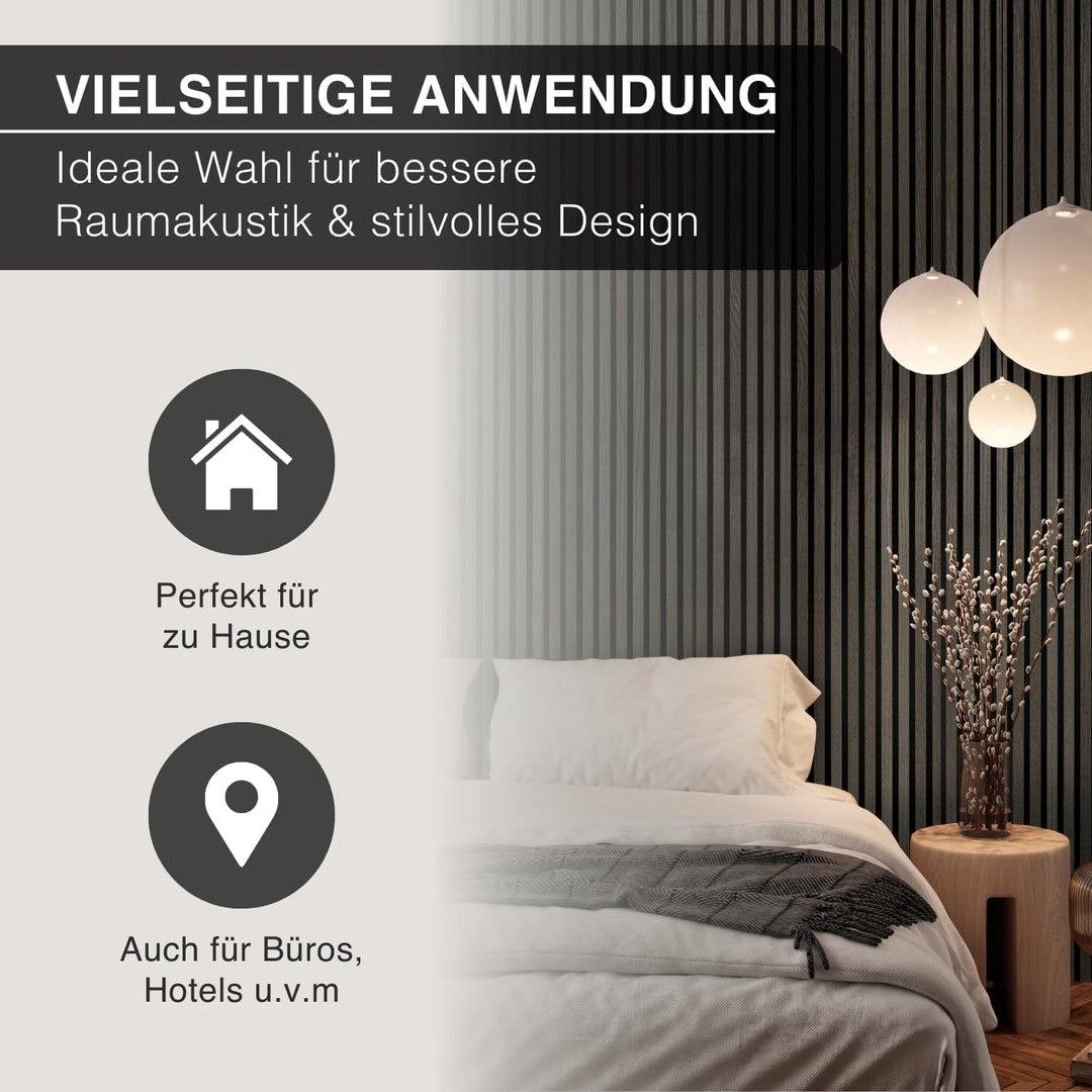 4er Set Akustikpaneele Holz 120x60 cm – extra dick 2,1 cm I Holzpaneele mit Echtholz-Furnier für aku