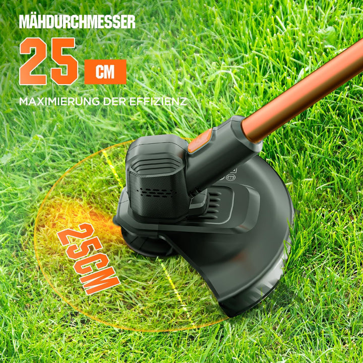 Litheli 20V Akku-Laubbläser (137km/h) & Rasentrimmer (25cm), starker Motor, Geeignet für Gartenrasen