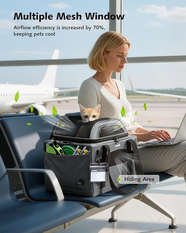 pecute Katzentasche Flugzeug Transporttasche Stabiler Halt Haustier Tragetasche, Transportbox Katze