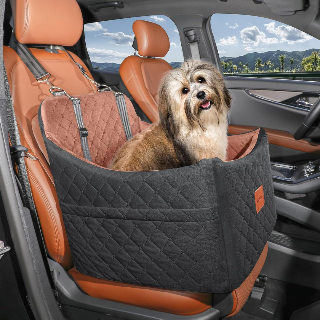 Hunde Autositz für kleine bis mittlere Hunde,Waschbarer hundesitz Auto mit Aufbewahrungstaschen, ver