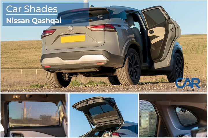 Carshades Car Shades kompatibel mit Nissan Qashqai III (J12) 2021- (6-teilig), NIS-QASH-5-C, Schwarz