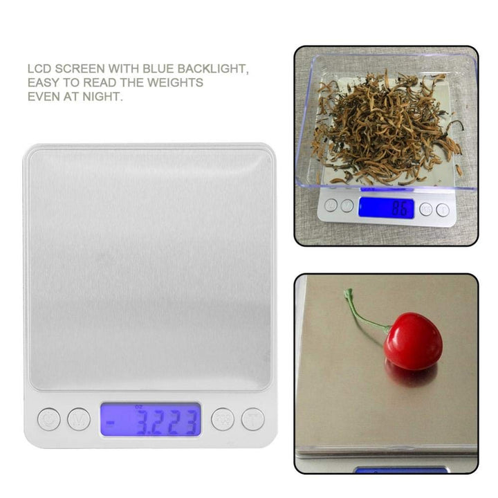 Balance de Cuisine Numériquen Acier Inoxydable de Haute Précision 500 g/0,01 g mit LCD-Bildschirm fü