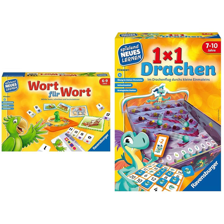 Ravensburger 24955 - Wort für Wort - Spielen und Lernen für Kinder &amp; 24976-1x1 Drachen - Lernspiel f