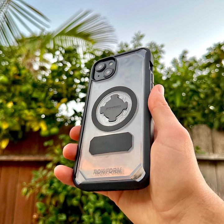 Rokform - iPhone 15 Plus Hülle, Crystal Series, magnetische klare iPhone 15 Plus Hülle mit RokLock D