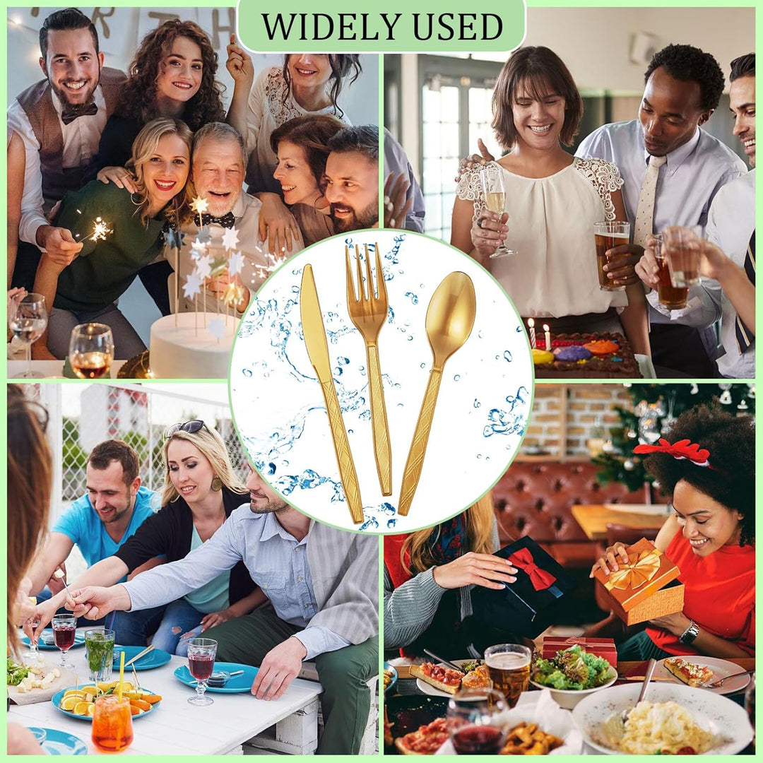 Wiederverwendbaren Besteck Set 120 Stück Party Besteck Mit Gabeln Messer Und Löffel Reusable Für Fam