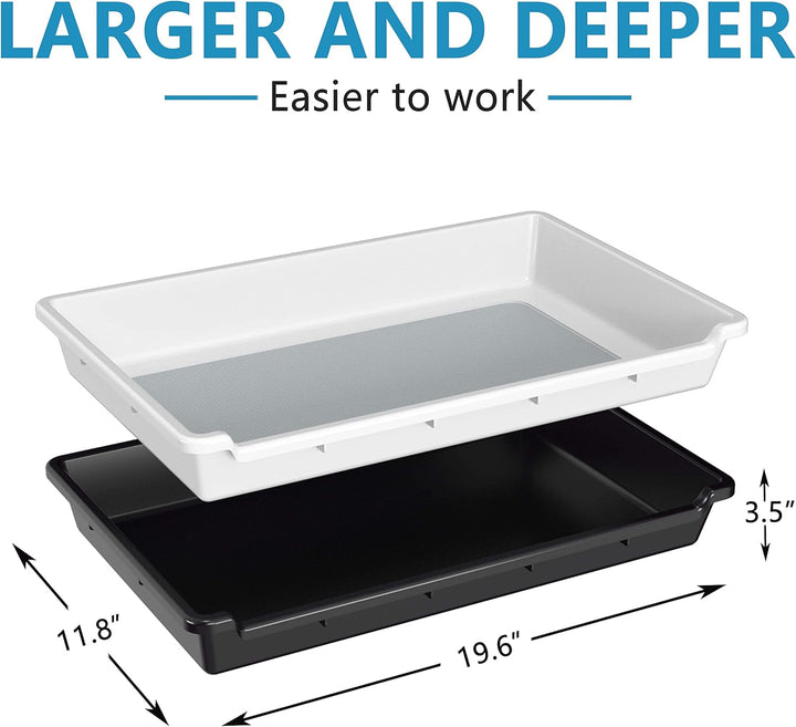 Naturehydro Trimming Tray with Dry Sift Tools Trim Bin for Pollen and Herbs with Screen 2-in-1 Herb