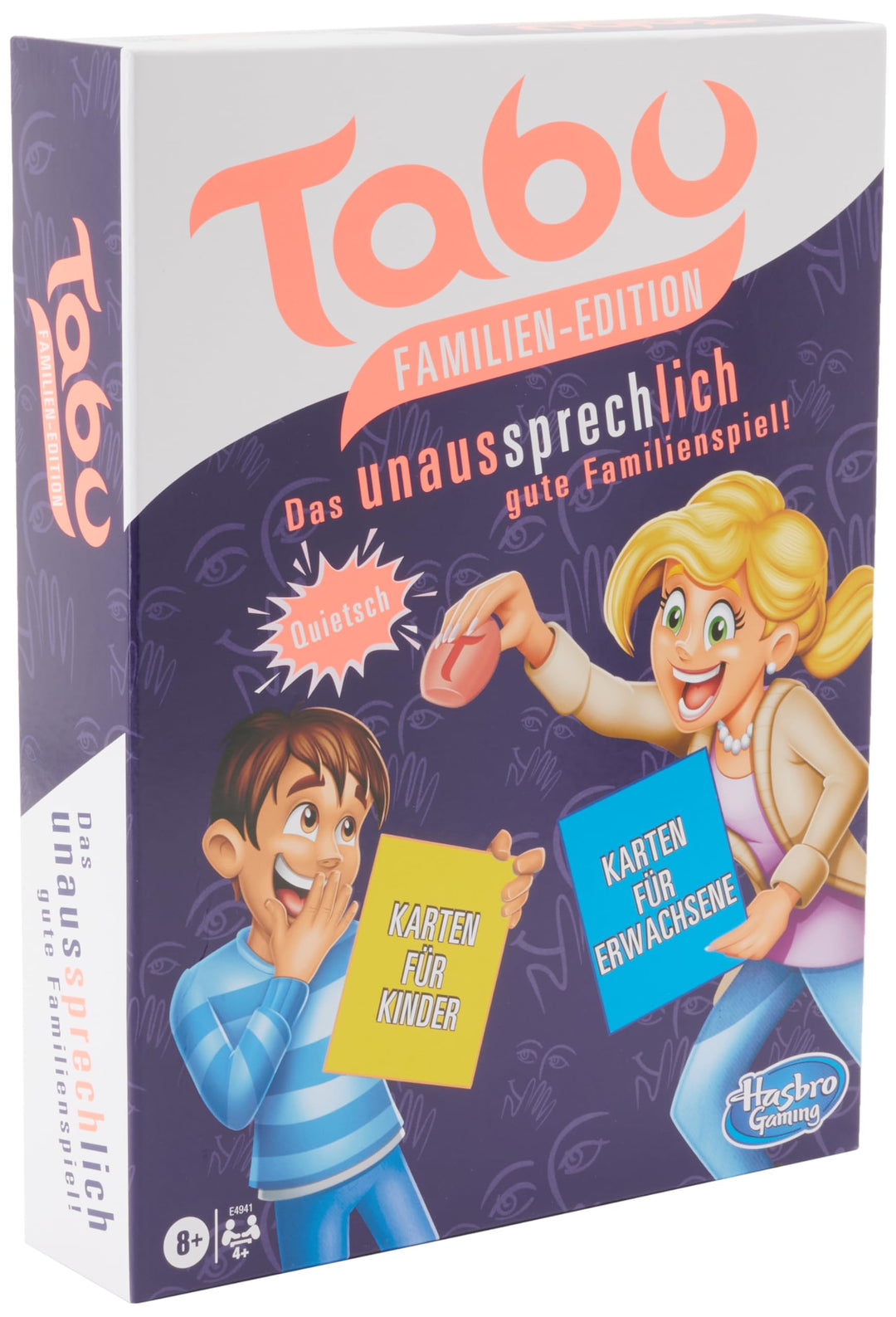 Hasbro Tabu Familien Edition, mit Karten für Kinder und Erwachsene, Familienspiel