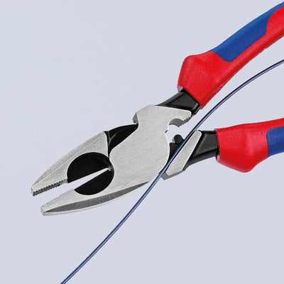 Knipex Kraft-Kombizange "Lineman's Pliers" amerikanisches Modell schwarz atramentiert, mit Mehrkompo