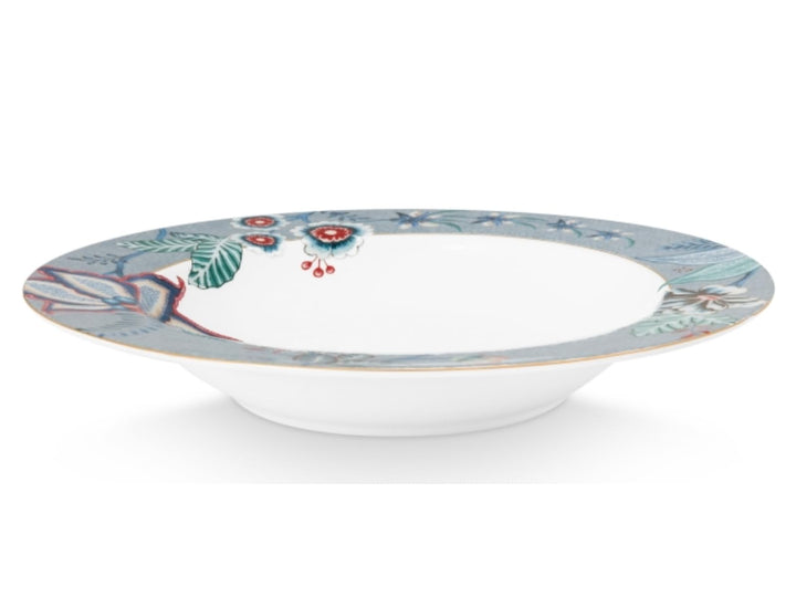 Pip Studio Flower Festival Suppenteller Light Blue 21,5 cm
