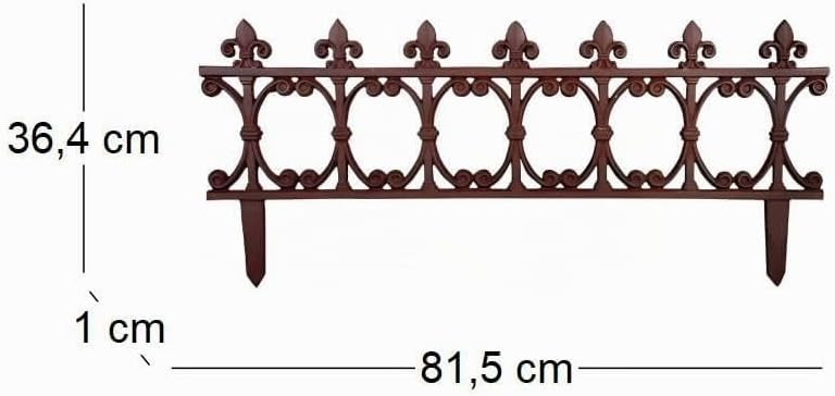 Esschert Design Beetzaun Klassik, breiter Zierzaun aus Gusseisen, 82 x 36 cm, Beet Abgrenzung mit Er