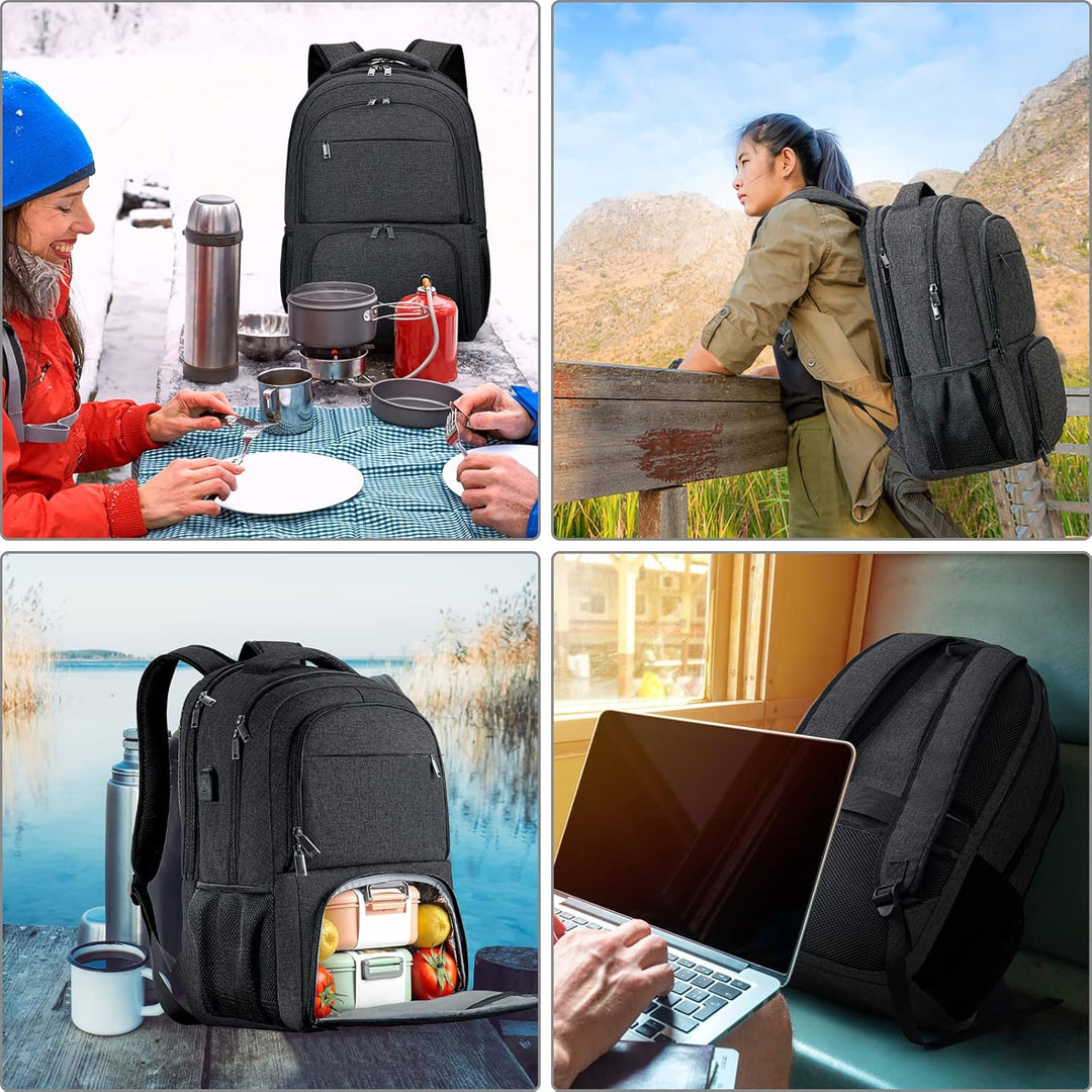 BIKROD Gross Lunch Schulrucksack Arbeit Rucksack 17.3 Zoll Laptop Rucksack mit USB Ladeanschluss Bus