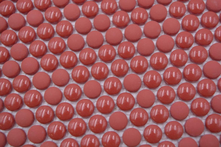 Glasmosaik Fliese Knopf Enamel mix rot glänzend/matt für WAND BAD WC KÜCHE FLIESENSPIEGEL THEKENVERK