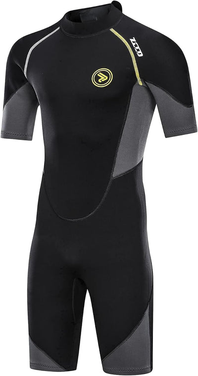 ZCCO Herren Shorty Neoprenanzüge 1,5 mm Premium Neopren-Reissverschluss Kurzarm zum Tauchen, Speerfi