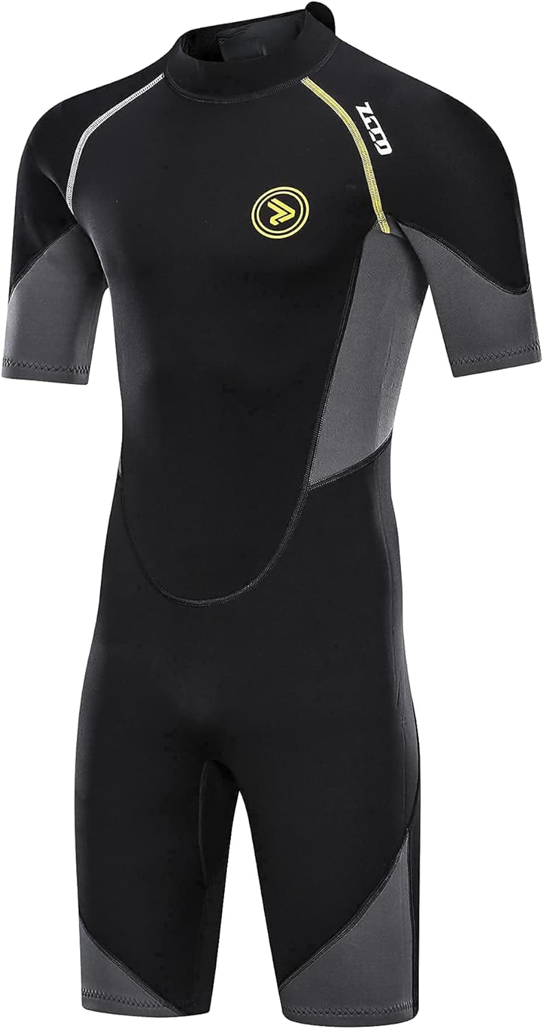 ZCCO Herren Shorty Neoprenanzüge 1,5 mm Premium Neopren-Reissverschluss Kurzarm zum Tauchen, Speerfi