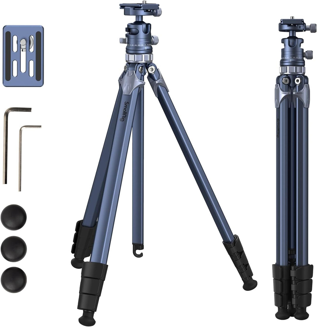 SMALLRIG Lightweight Travel Tripod, Kamerastativ mit kompakter, unkonventioneller Mittelsäule, 360°-