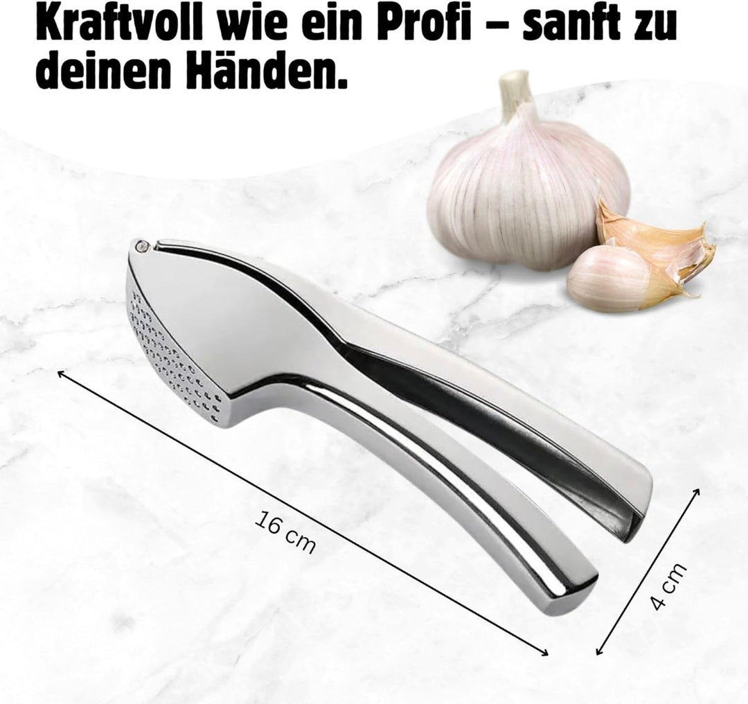Seaside No.64 - Edelstahl Knoblauchpresse Garlic Press - Handlich & Robust - Zerkleinerer für Knobla