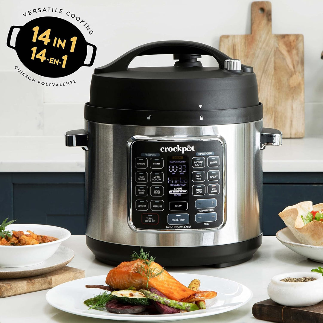 Crockpot Turbo Express Multikocher | 14-in-1-Zubereitungsmöglichkeiten | Schongarer, Dampfreiniger,